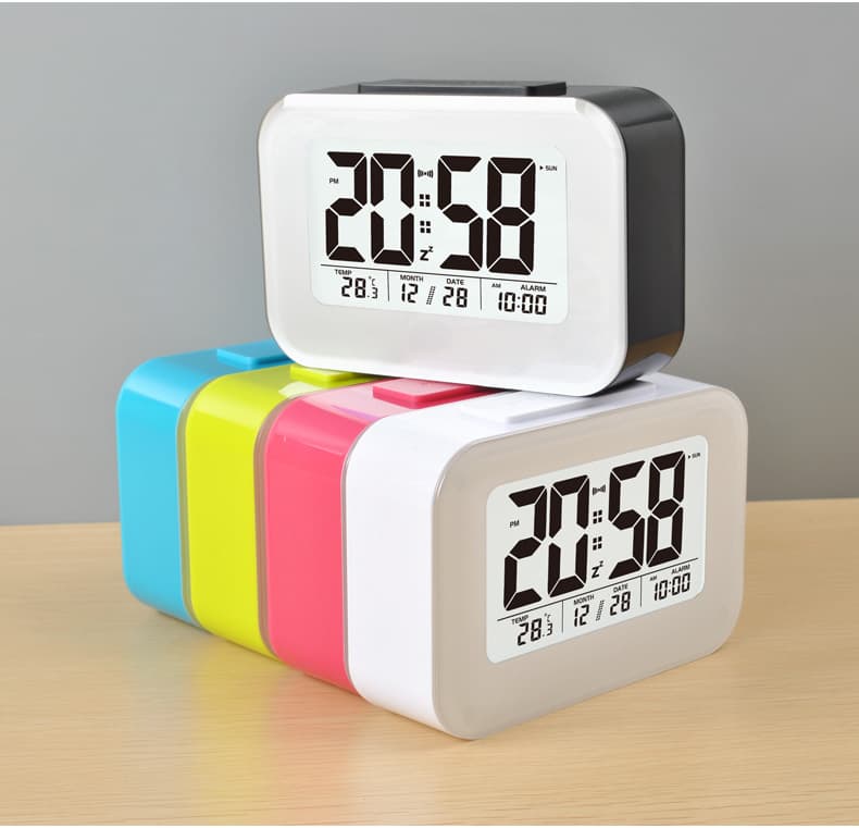 ABS plastic digital desk table calendar alarm clock